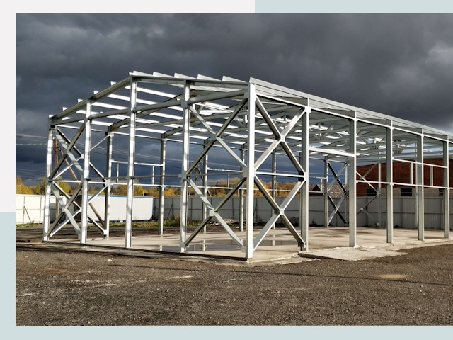 Двускатные ангары в Биробиджан от 608 руб. за квадрат